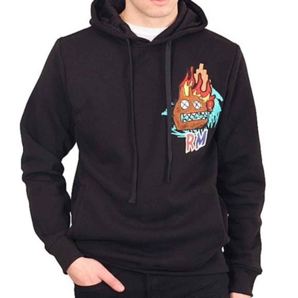 Rebel Mind "Rebel Studio" black Fleece Hoodie NWT